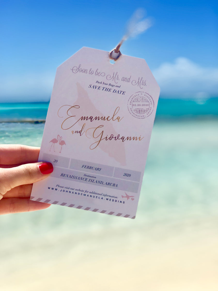 Destination Wedding Luggage Tag Save The Dates