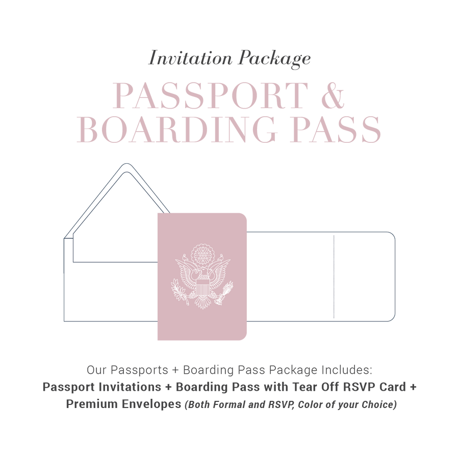 Passport & Boarding Pass RSVP Wedding Package
