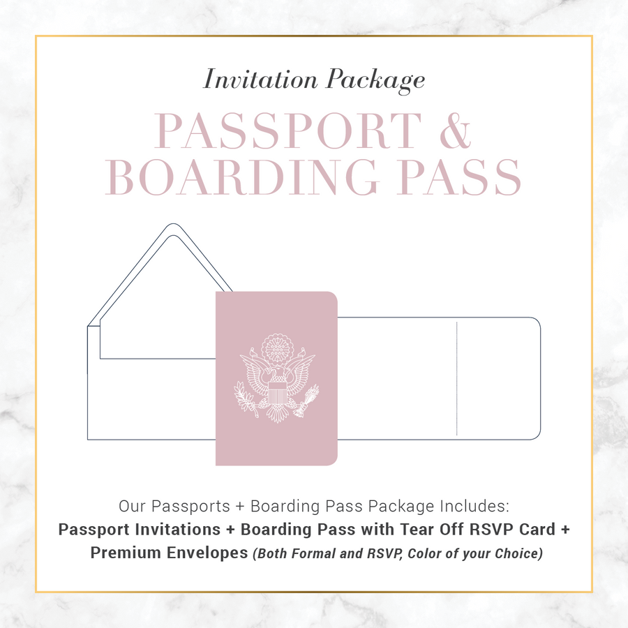 Passport & Boarding Pass RSVP Wedding Package