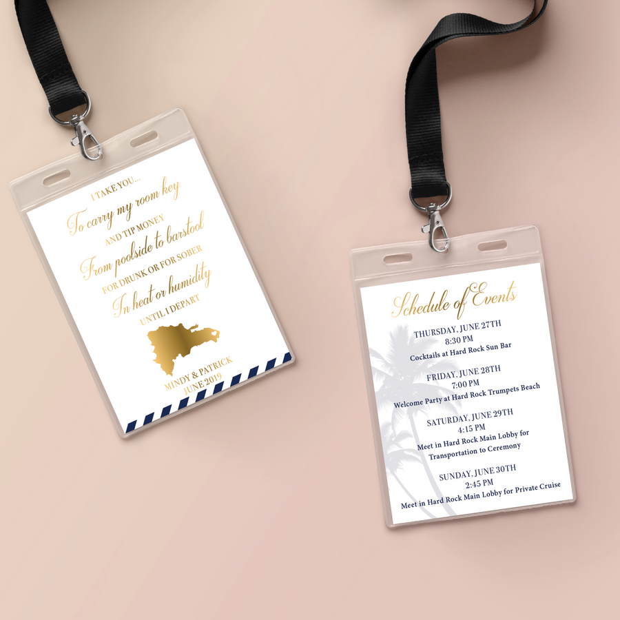 Wedding Key Card Holder Inserts