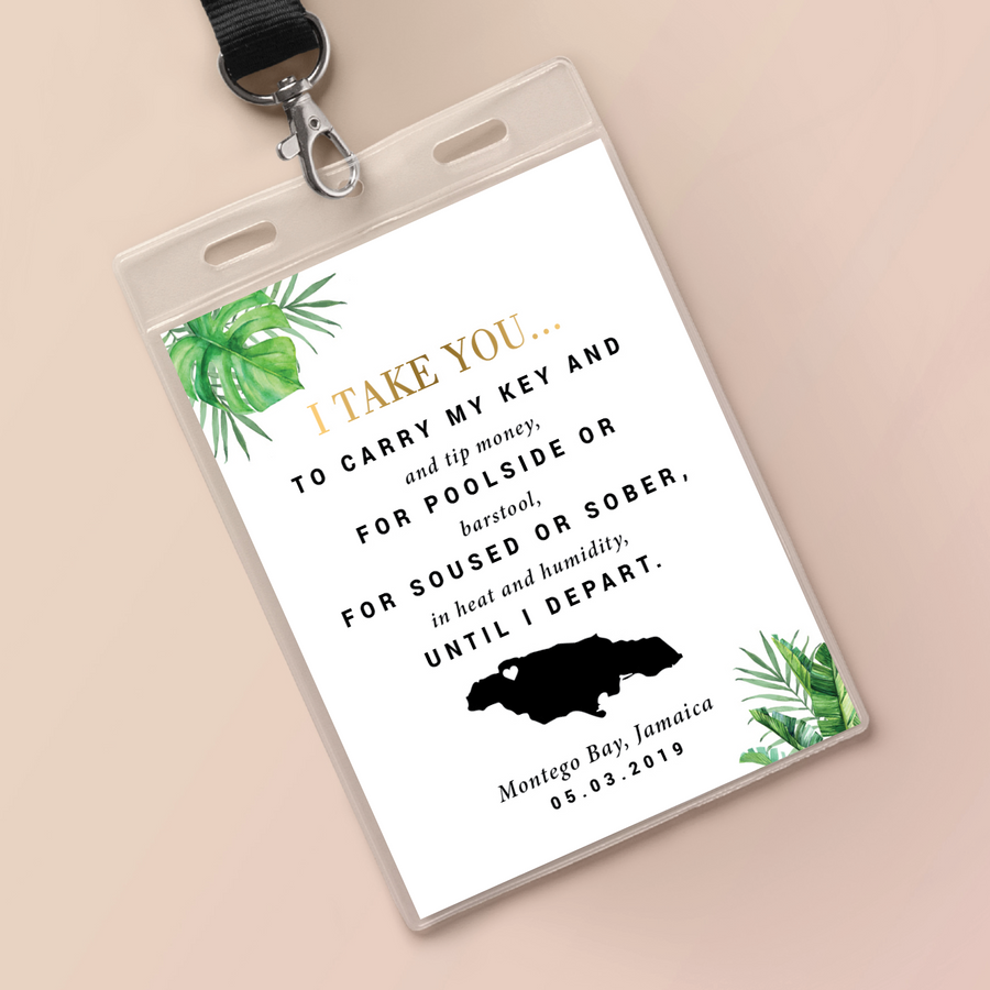 Wedding Key Card Holder Inserts